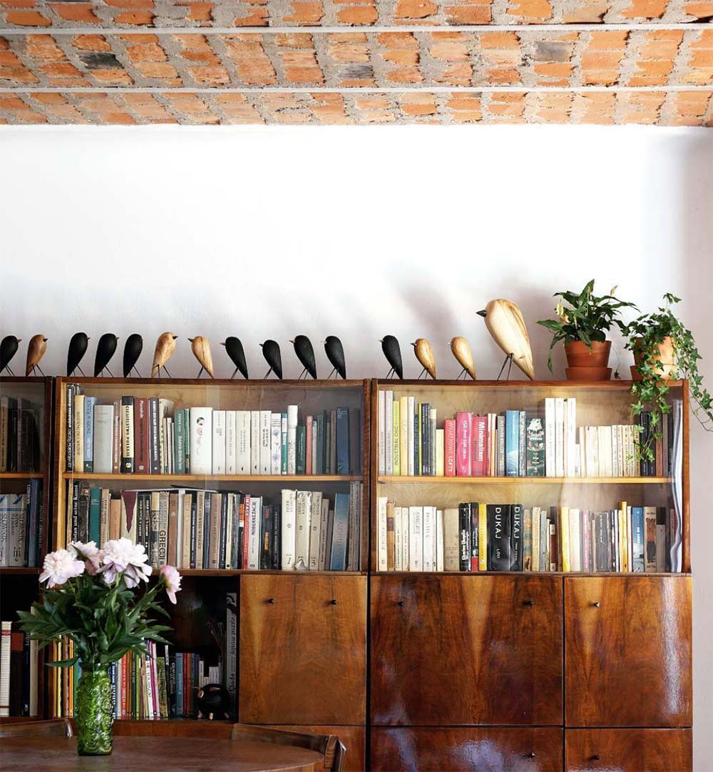 Brick ceiling design for home office