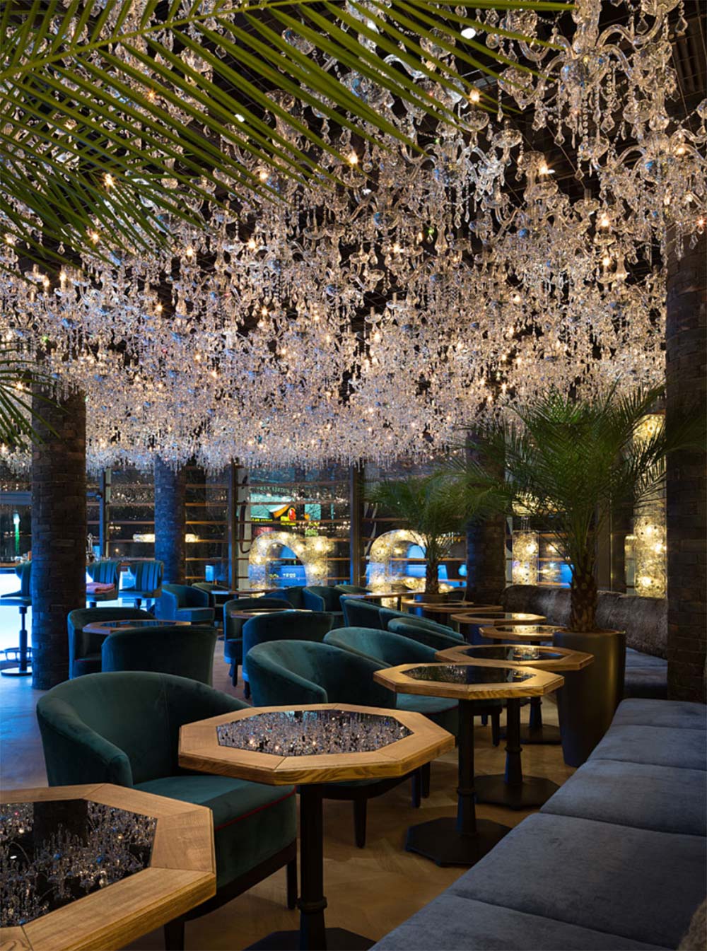 Foliage Glass Ceiling at Restaurant