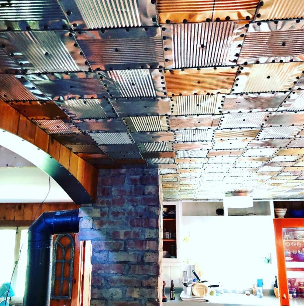 Metal ceiling design for kitchen