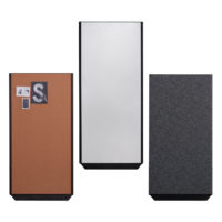 dB acoustic floor screens in 3 different colors