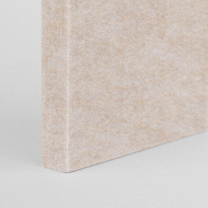 corner of a tan acoustic panel