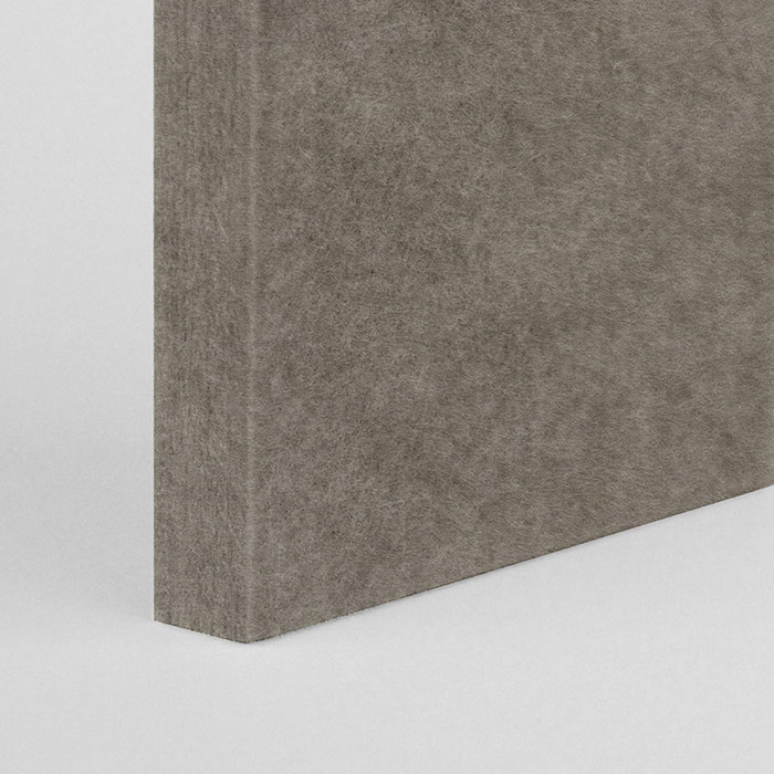 corner of a beige acoustic panel