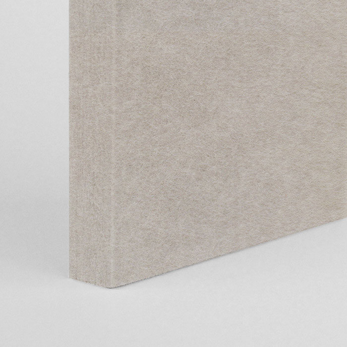 corner of a tan acoustic panel
