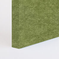 corner of a green acoustic panel