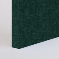 corner of a dark green acoustic panel