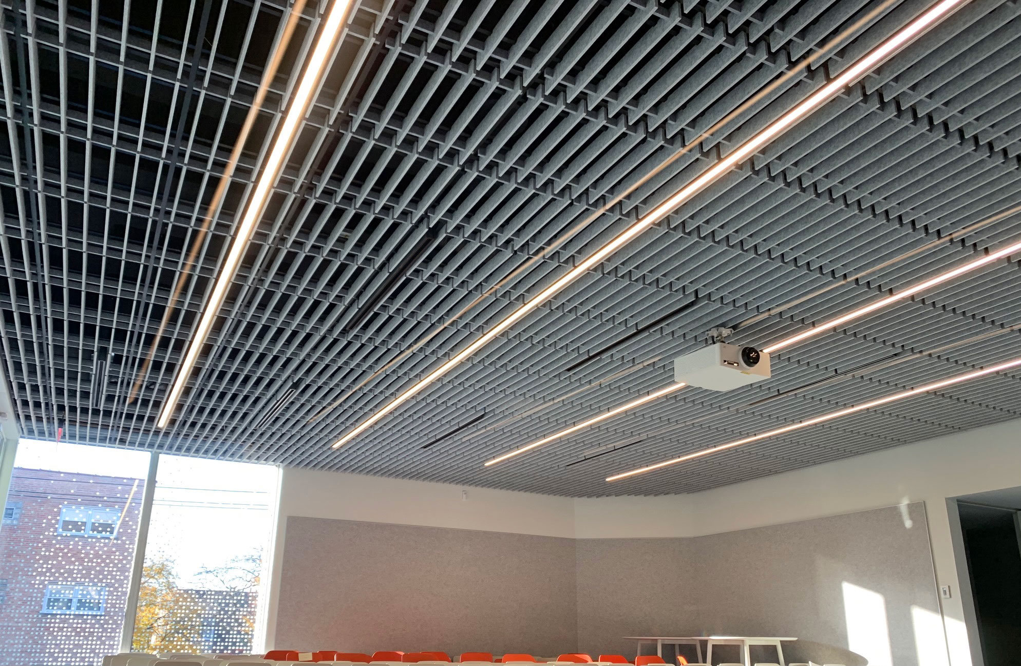 ecoustic Sculpt Classic ceiling tiles in the Skokie Library