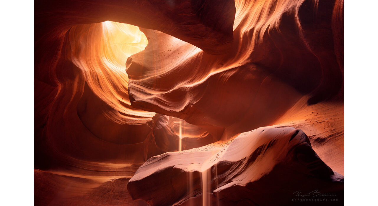 red rock cave sunlight from outside