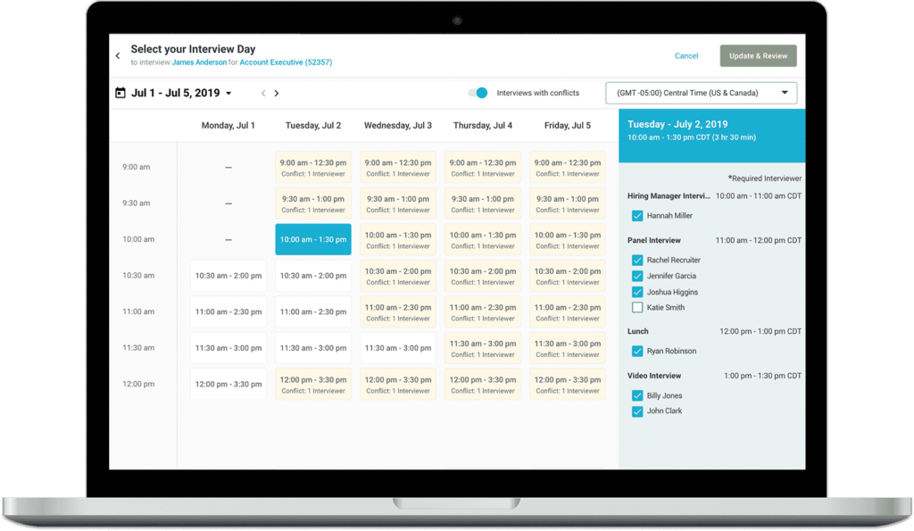 Scheduling conflict detection screenshot